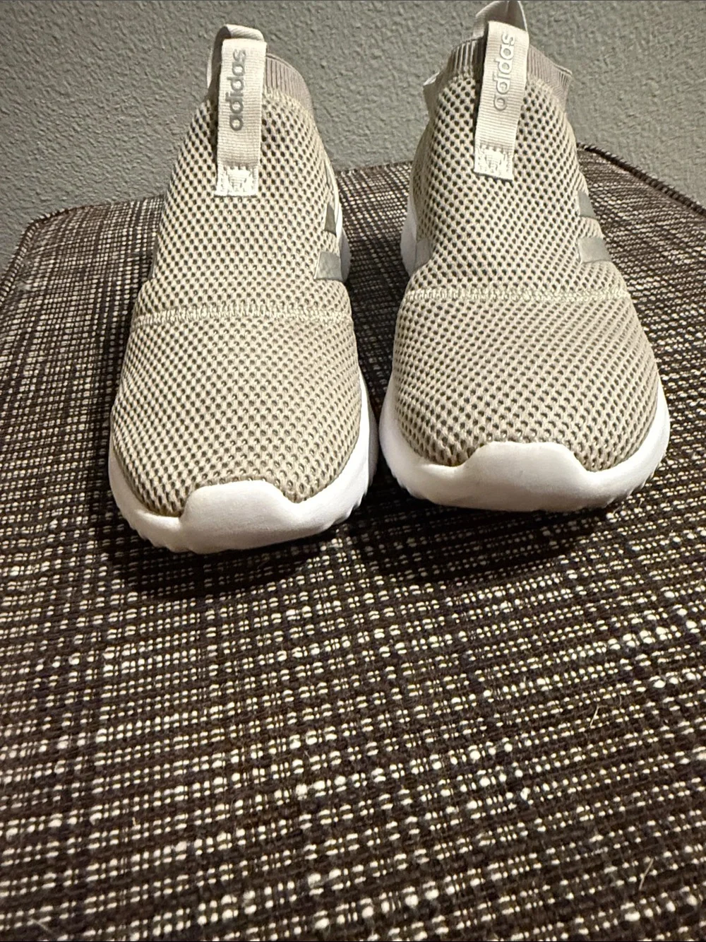 Adidas Cloudfoam Ultimate Tan Khaki Mesh Slip On Running Shoes F34605 Womens 9.5